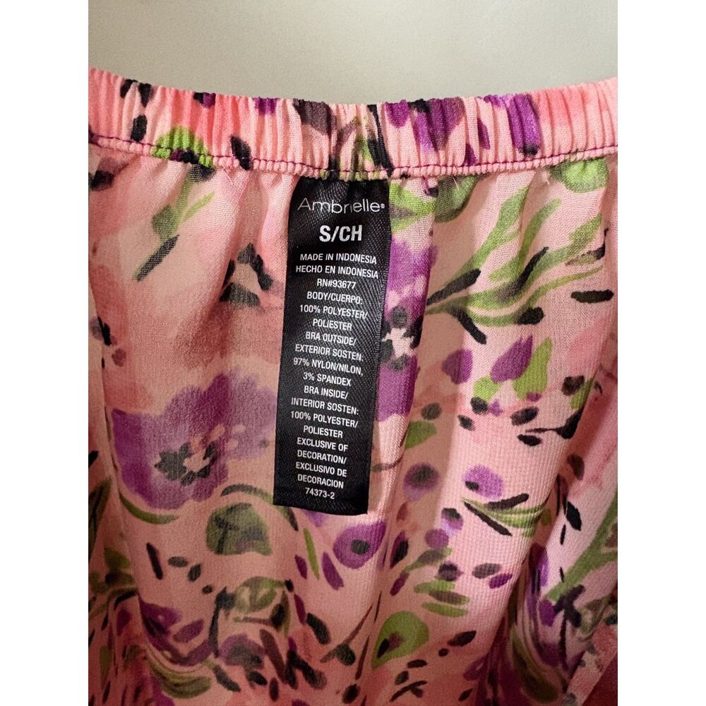Y2K Floral Lace Chemise Slip Dress Nightgown Pink Purple | Small | NWOT - Picture 10 of 13